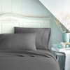 Becky Cameron Luxury 4-Piece Bed Sheet Set, California King, Gray