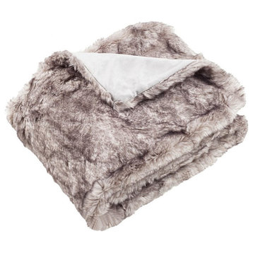 Safavieh Faux Chinchilla Fur Throw Blanket in Gray