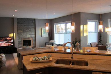 Inspiration for a contemporary home design remodel in Edmonton