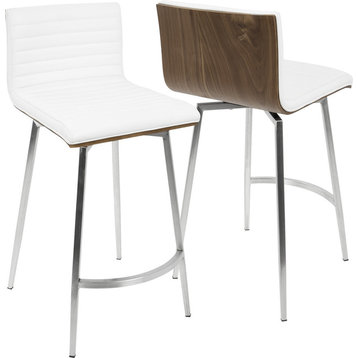 Mason Swivel Counter Stool, Set of 2, White