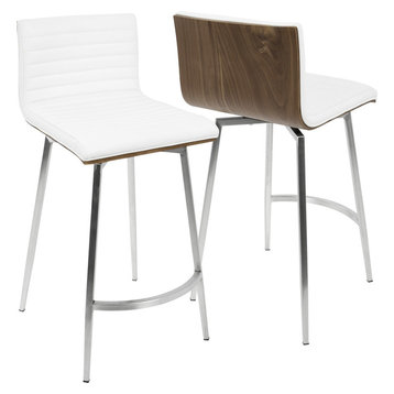 Mason Swivel Counter Stool, Set of 2, White