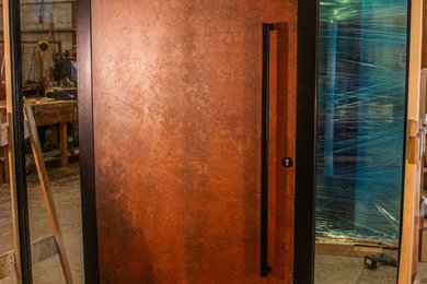 Oxidised Iron Contemporary Front Entrance Door