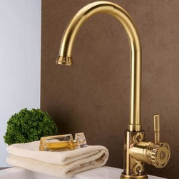 Antique Brass Carved Court Style Kitchen/Bathroom Sink Tap TA630L - Kitchen Faucets