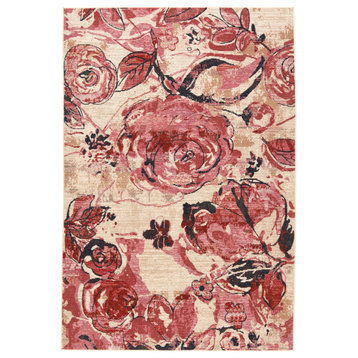Vibe By Jaipur Living Hermione Indoor/ Outdoor Floral Pink/ Beige Area Rug, 2'6"