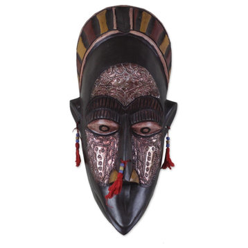Handmade Lovely Lady Akan wood mask - Ghana