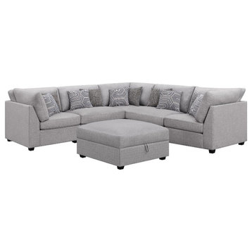 Coaster Cambria 6-piece Fabric Upholstered Modular Sectional Gray