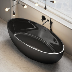 Vetrina Black Freestanding Stone Bath 1700mm - Baths