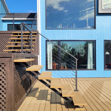 Modern Cable Railing on Multi-Level Deck – Quebec Project