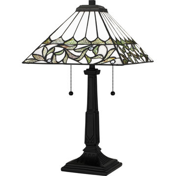 Quoizel TF16135MBK 2-Light Table Lamp, Tiffany