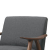 Fabric Upholstered Accent Chair With Curved Armrests, Gray