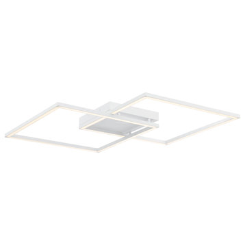 Squared White LED Flush Mount or Wall Light (63967LEDD-WH/ACR)