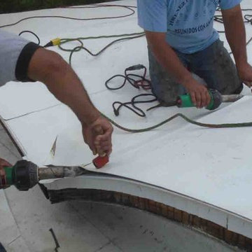 TPO Roofing System over Barrel Roof – Hand welding