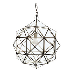 Worlds Away - Worlds Away Valencia Faceted Round Pendant Light - Pendant Lighting