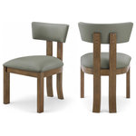 Meridian Furniture - Lavrin Upholstered Dining Side Chair, Olive, Vegan Leather, Walnut, Set of 2 - Indulge in the allure of the Olive Lavrin Dining Side Chair by Meridian Furniture. Its captivating design and luxurious Olive elevate any space with effortless elegance. Crafted with precision and durability in mind, this stunning piece becomes the focal point of gatherings, fostering moments of connection and warmth. Embrace sophistication and style with the Lavrin Dining Side Chair, a testament to exquisite taste and timeless beauty.
