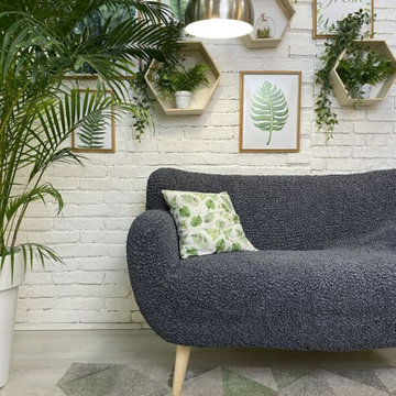 Grey Loveseat 2 Seater Slipcover | Microfibra Collection | Interior design