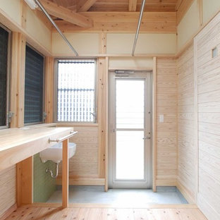 他の地域の和風のおしゃれなランドリールームの写真