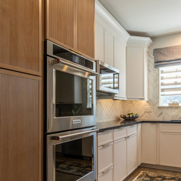 Reeded White Oak Kitchen Cabinet