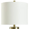 Concrete and Metal Table Lamp, Soft Brass,Natural Concrete, Brussels White