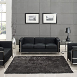 Charles Petite LC2 Black Leather Sofa Set - $2402.96 - Living Room Furniture Sets