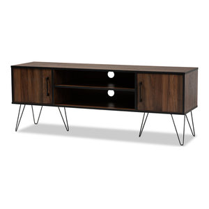Baxton Studio Gosford Brown Wood Modern Tv Stand Contemporary Entertainment Centers And Tv Stands By Hedgeapple