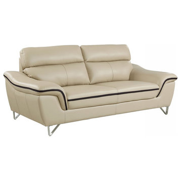 36" Charming Beige Leather Sofa