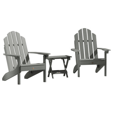 Westport 3-Piece Adirondack Chair and Side Table Set, Coastal Teak