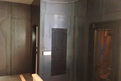 Inspiration for a modern open concept living room remodel in Seattle with gray walls