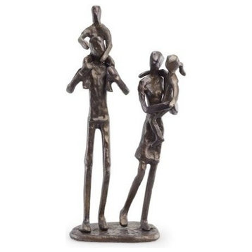 Parents Carrying Children Bronze Sculpture