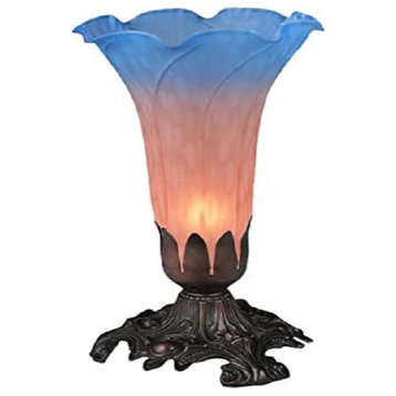 Meyda lighting 11311 8"H Pink/Blue Pond Lily Accent Lamp