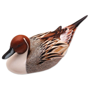 Novica Pintail Duck Wood Statuette