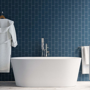 Dewey Oval Freestanding Bathtub, White Acrylic, 59"