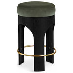 Meridian Furniture - Bocceli Upholstered Counter Stool, Green, Velvet, Stained Black - Indulge in the allure of the Green Bocceli Counter Stool by Meridian Furniture. Its captivating design and luxurious Black1 elevate any space with effortless elegance. Crafted with precision and durability in mind, this stunning piece becomes the focal point of gatherings, fostering moments of connection and warmth. Embrace sophistication and style with the Bocceli Counter Stool, a testament to exquisite taste and timeless beauty.
