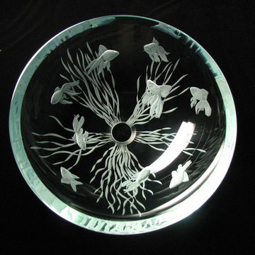 engraved goldfish sink