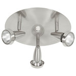 Access Lighting - Access Lighting Mirage 3 Light Flush Mount, Brushed Steel - Part of the Mirage Collection