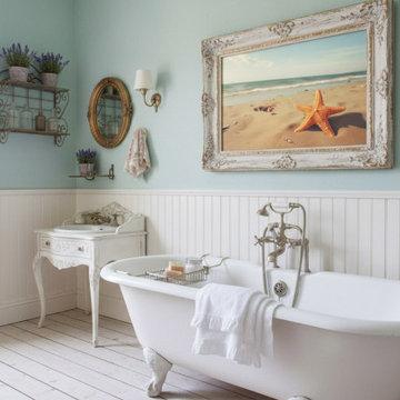 A Moment of Serenity Starfish on Beach Shabby Chic Style Wall Art