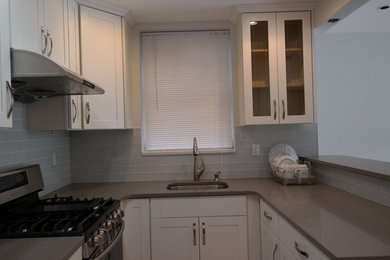 Kitchen - small contemporary kitchen idea in New York