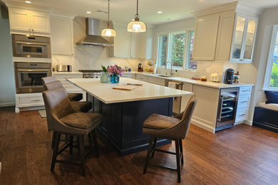 Example of a trendy kitchen design in New York