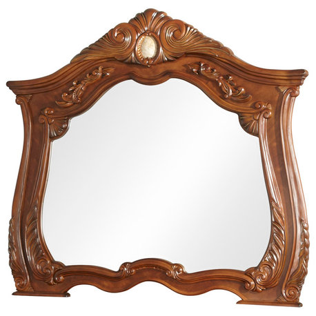 AICO Cortina Mirror, Honey Walnut N65060-28