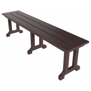 WestinTrends 65" Trestle Poly Lumber Outdoor Patio Accent Bench, Picnic Bench, Dark Brown