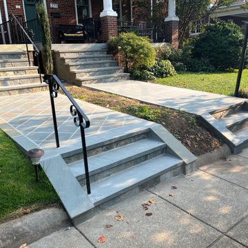 Running Bond Blue & Diamond Pattern Full Color Flagstone Walkways- Tenleytown DC