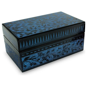 Blue Thai Fantasy Lacquered Wood Box