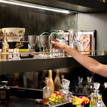 Traditional Basement Remodel with Custom Bar & Entertainment Spaces