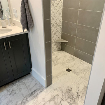 Curbless Tiled Shower in Geneseo, Illinois Bathroom Remodel