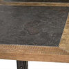 Counter Table PIKE Jacobean Turned Legs Blue Rustic Black Stone Oak