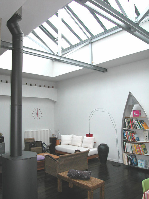 Industrial Wintergarten mit Kaminofen Ideen, Design & Bilder | Houzz