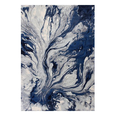 Illusions 6201 Blue Watercolors Rug, 5'3"x7'7"