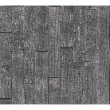 Modern Non-Woven Wallpaper - DW346355841 Wood n Stone Wallpaper, Roll