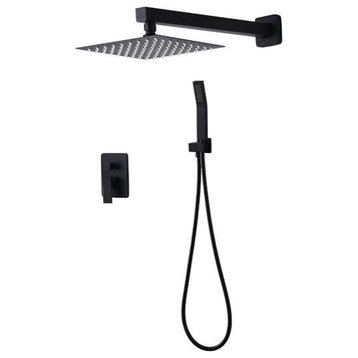 Fontana Melun 8" Wall Mount Matte Black Hot and Cold Shower System