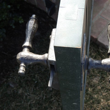 Side view of Bronze Box Latch with Octagonal Handle