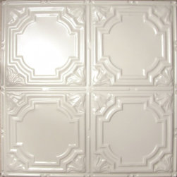 1207 Tin Ceiling Tile - White - Classic- Stained Glass - Ceiling Tile